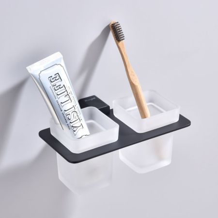 Стакан для ванной комнаты двойной Raglo R301.08.06, черный