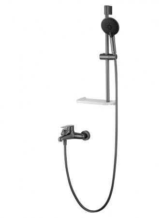 Смеситель для ванны с душевым гарнитуром WONZON & WOGHAND ALFA, Темный графит (WW-AE3201-BGG), артикул WW-AE3201-BGG