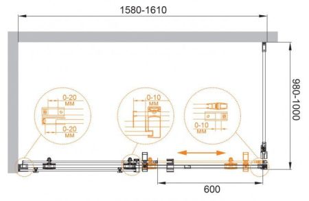 Душевой уголок CEZARES STYLUS-O-M-AH-1, артикул STYLUS-O-M-AH-1-120/80-C-Cr