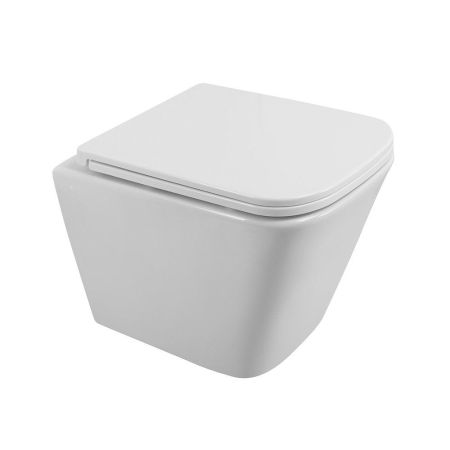 DUE Чаша унитаза подвесного c креплением и сиденьем дюропласт soft close BB3103CHR/SC, артикул BB3103CHR/SC