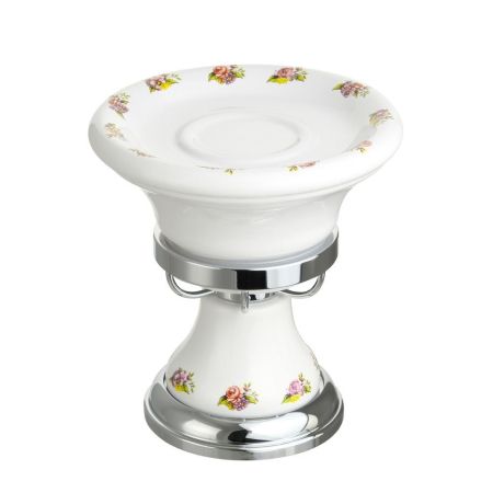 PROVANCE Mыльница настольная, керамика с декором/хром, артикул 17649