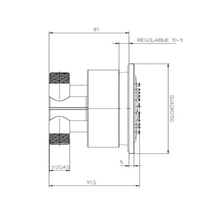 Bossini CUBIC-REG Форсунка настенная поворотная, самоочищающаяся,100х100 мм, хром Bossini CUBIC-REG Форсунка настенная поворотная, самоочищающаяся,100х100 мм, хром