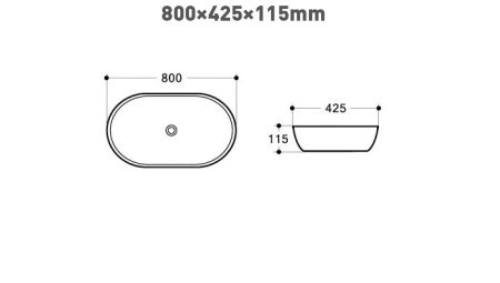 Раковина керамическая накладная AM2400, артикул AM2400