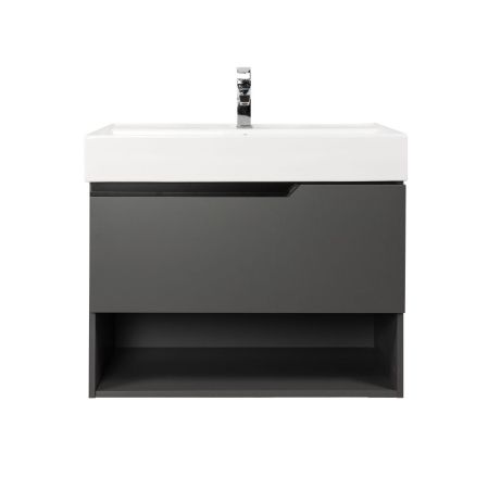 Комплект мебели Visobath Eleven, 800 мм левый, цвет пепельный матовый лак (Ceniza), артикул 85602/Ceniza/EL