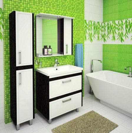 Шкаф пенал Runo Гранада 30 4620750023218 Венге Белый, артикул 4620750023218