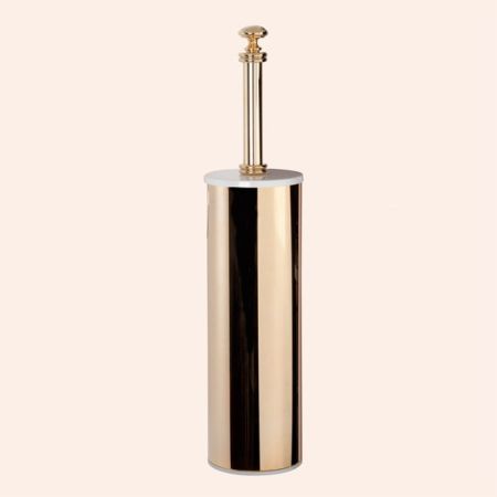 TW Harmony 020, ёршик напольный в металлической колбе, цвет держателя:  белый/золото, артикул TWHA020bi/oro