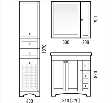 Шкаф-пенал "Техас 40", корзина, артикул SD-00000340