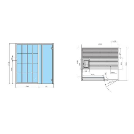 Effegibi Yoku S Door Био-Сауна 202x180h214см, SX, цвет: черный орех, артикул BI 70 20 0008