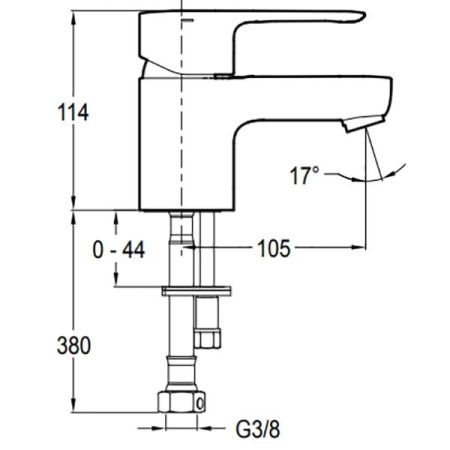 Смеситель для раковины  JACOB DELAFON JULY E16027-4-CP (хром, L-11 H-5), шт, артикул E16027-4-CP
