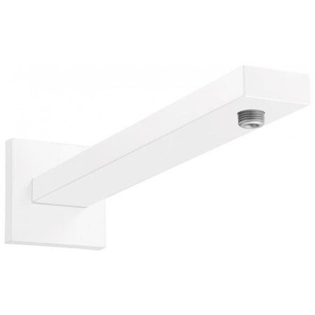 Держатель верхнего душа, Hansgrohe, Square, вид-настенный, вынос, мм-389, цвет-матовый белый, соединительная резьба G ½, артикул 27694700