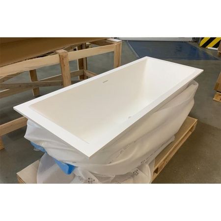 Ванна, KNIEF, Shape, ширина, мм-1700, глубина, мм-700, высота, мм-600, водоизмещение (л)-190, тип установки-встраиваемый, форма-прямоугольная, с щелевым сливом переливом click-clack, диаметр слива, мм-52, ножки-есть, материал-K-Stone, цвет-белый матовый