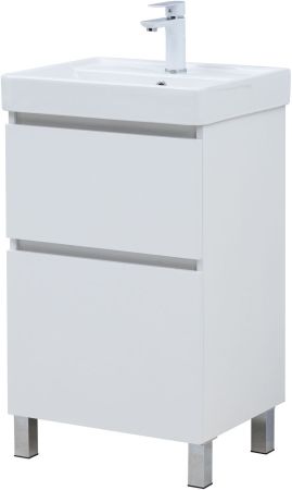 Тумба под раковину Aquanet Вега 50 напольная, белый глянец, артикул 00344120