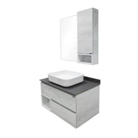 Зеркало со шкафом Comforty Прага 90 4136263 Дуб белый