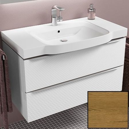 Тумба с раковиной SanVit Тандем 90 ktandem90 с фактурой под дерево подвесная Акация светлая