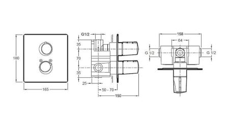 Смеситель для душа Jacob Delafon Symbol E71689-CP с термостатом Хром