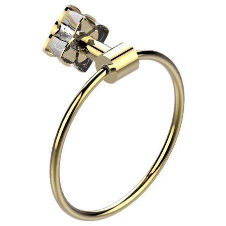 THG PETALE DE CRISTAL CLAIR LISERE DORE Полотенцедержатель-кольцо, цвет полированное золото, артикул U6E-F01-504N