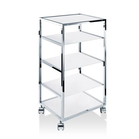Decor Walther RW 2 Стеллаж передвижной 38x30x80см, стекло прозрачное, цвет: хром, артикул 0702400