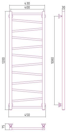 Полотенцесушитель водяной Сирокко 1200х400 (Без покрытия)