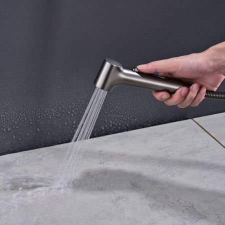 Гигиенический душ со смесителем Rose R235T, оружейная сталь, артикул R235T