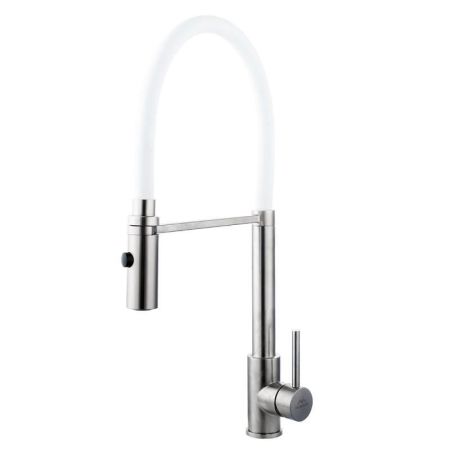 Смеситель для кухни с гибким изливом FASHUN A54111-8, сатин/белый, артикул A54111-8