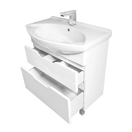 Тумба с раковиной подвесная/напольная Dreja Laguna Plus 105 см, белый, артикул 99-0108-com