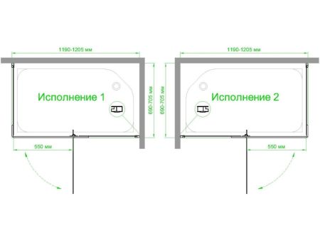 Душевой уголок Royal Bath  RB  HPVD-T-BL 120х70х200 (прозрачное), артикул RB7120HPVD-T-BL