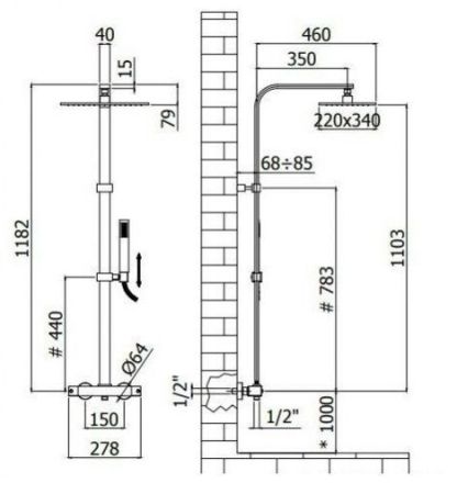 Душевая стойка Paffoni City ZCOL664NO черный матовый, артикул ZCOL664NO