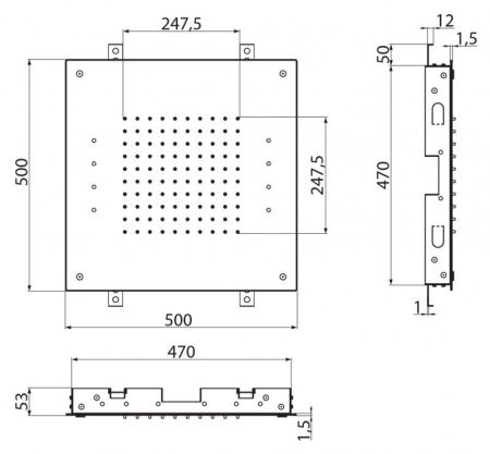 Верхний душ встраиваемый CEZARES CZR-SDU1-50