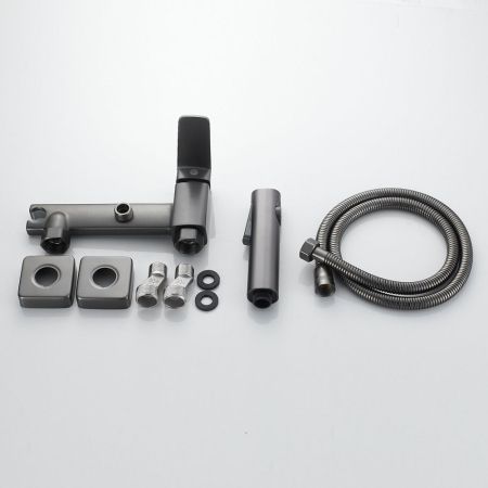 Гигиенический душ со смесителем Raffine F0599T-1, оружейная сталь