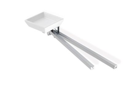 Stil Haus Urania, полотенцедержатель двойной поворотный + кер. мыльница, цвет хром - белая керамика, артикул U18(08-BI)