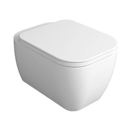 Simas Henges Унитаз подвесной безободковый 38х55 см, цвет белый матовый (без креплений F85), артикул HE18bi matt