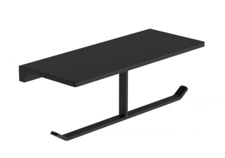 Двойной держатель для туалетной бумаги с полкой WONZON & WOGHAND, Черный (WW-9156-BL), артикул WW-9156-BL