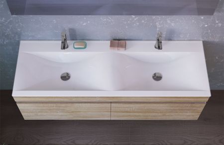 Тумба под раковину Raval Twins 140 подвесная Дуб сонома