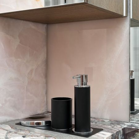 ADJ Стакан для зубных щеток, D7xH10 см., цвет: черный/хром, артикул 4941.01/03