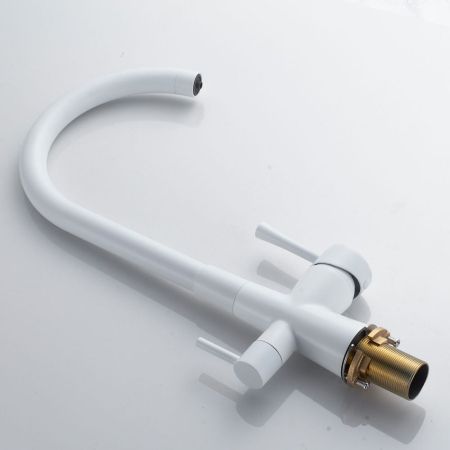 Смеситель для кухни с подключением фильтра Shevanik S428C, белый, артикул S428C