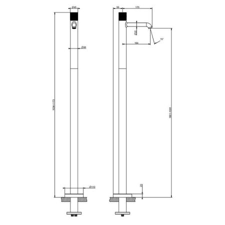 GESSI HABITO TRAME Смеситель для раковины напольный, однорычажный, цвет хром, артикул 70395#031