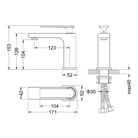 Смеситель для раковины Timo Anni 2761/03F Черный, артикул 2761/03F