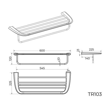 Полка для полотенец Knotlor  TR103RB, бронза, артикул TR103RB