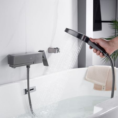 Смеситель для ванны Rose R1002T, оружейная сталь