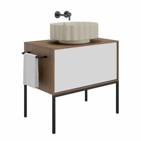 Ножка ATOLLO 80 высокая металлическая, черная матовая, артикул ATlg.80\MH