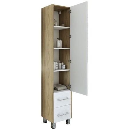 Шкаф пенал Sanflor Ларго 40 R Н0000000029 Швейцарский вяз Белый, артикул Н0000000029