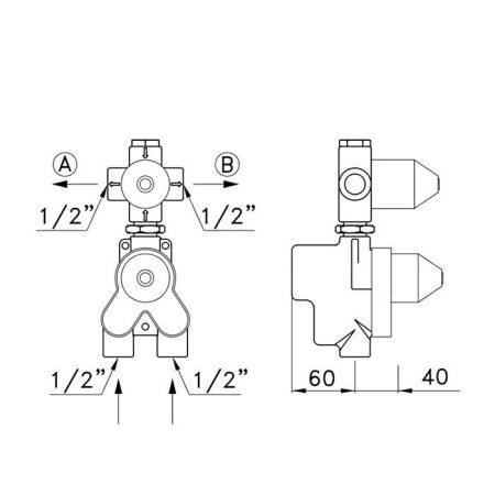 Stella Встраиваемая часть термостатического смесителя для душа IS3296 с переключателем на 2 выхода, артикул UN 06003 0000