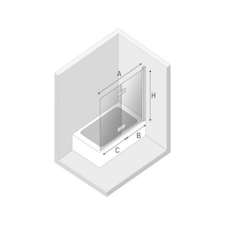 Шторка для ванны NEW TRENDY NEW SOLEO 120 см P-0031 R (хром), артикул P-0031
