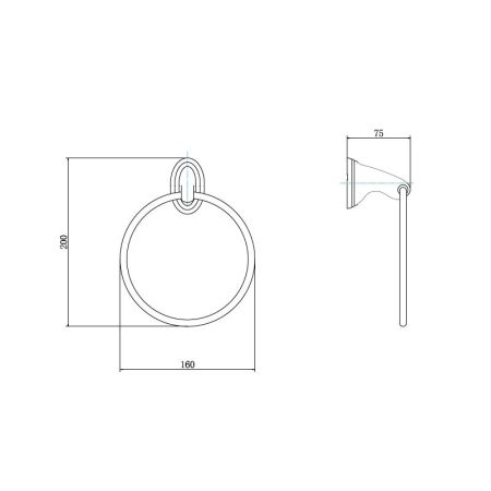 Кольцо для полотенец FASHUN A1504, хром, артикул A1504