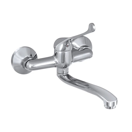 Смеситель для кухни настенный с хирургической ручкой Славен СЛ-ОД-Х24, хром