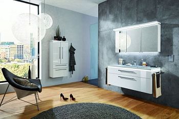 Комплект мебели Puris Cool line с раковиной из минерального литья, 1200 мм, цвет белый высокоглянцевый