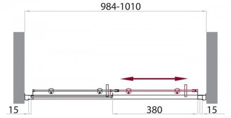 Душевая дверь в нишу BELBAGNO UNO-BF-1, артикул UNO-BF-1-100-C-Cr