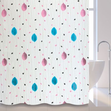 Штора для ванной комнаты Savol S-8PEVA11, листья, артикул S-8PEVA11