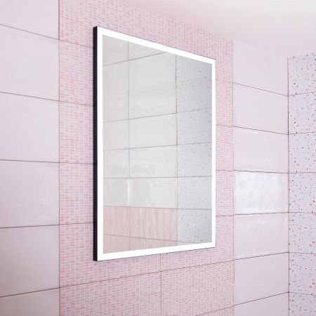 Зеркало Бриклаер ЛОФТ 60 см, сенсор на зеркале бесконтактный, часы, артикул 4627125415722