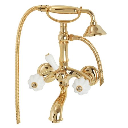 OLIVIA Смеситель для ванны внешний, бел./золото, артикул 19020